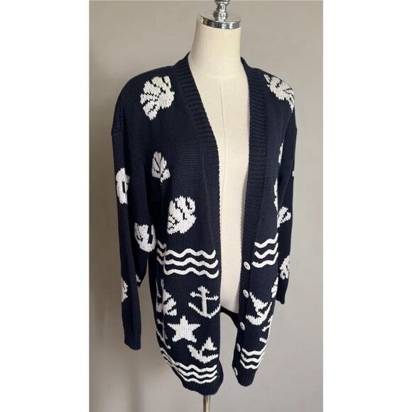 Vintage Best American Clothing Co Cotton Blend Nautical Button Cardigan Size S - Picture 1 of 16